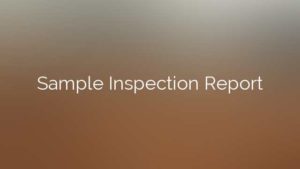 Sample Inspection Report